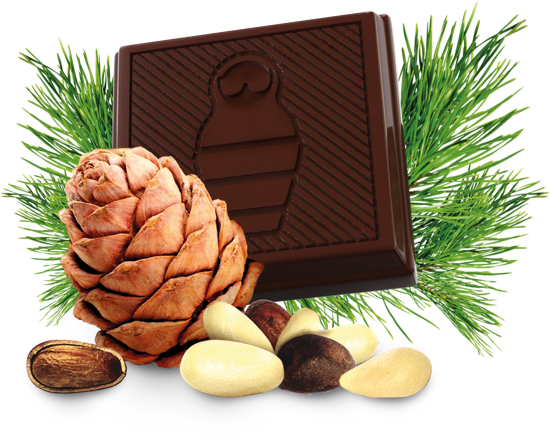 Dark chocolate with pine nut