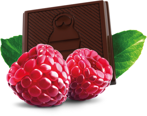 Dark chocolate with raspberries